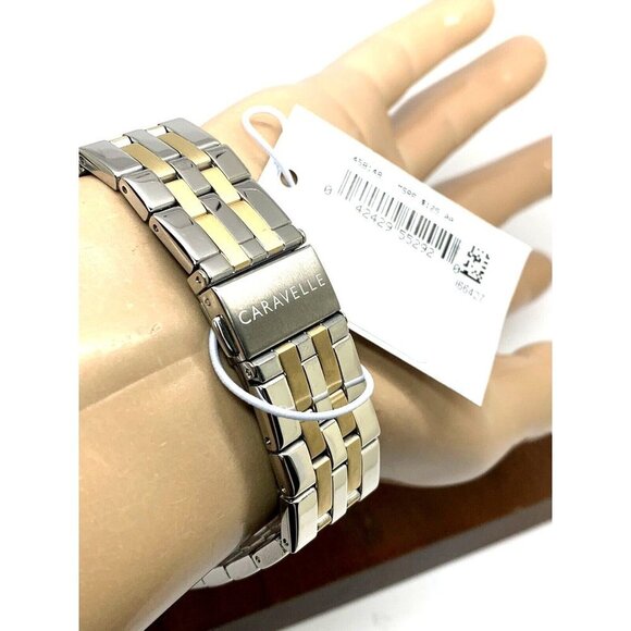 Caravelle By Bulova Men's Watch 45B148 Quartz Silver Dial Two Tone Steel… - Picture 9 of 13